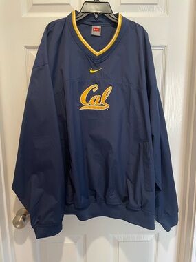 Nike Navy and Gold Cal Pullover Jacket